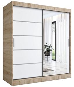 Szafa przesuwna 180 cm dąb sonoma + biały C1-M28