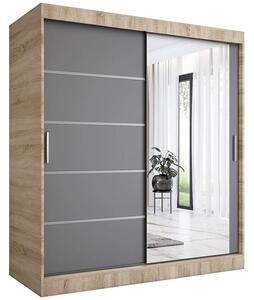 Szafa przesuwna 180 cm dąb sonoma + antracyt E9-E88