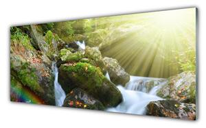 Obraz Szklany Wodospad Tęcza Natura Potok