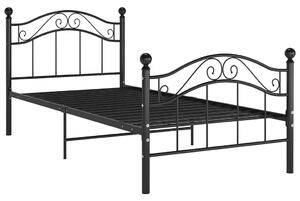 Metalowe czarne pojedyncze łózko 90x200 cm D9-Z08