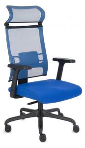 Fotel biurowy Ergofix TM03 niebieski - ergonomiczny, młodzieżowy, z zagłówkiem, siatkowy, wygodny dla kręgosłupa
