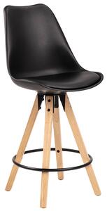 Skandynawskie krzesło z podnóżkiem Czarne IWO