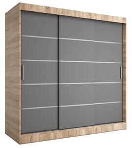Szafa przesuwna dąb sonoma + antracyt 200 cm F9-B68