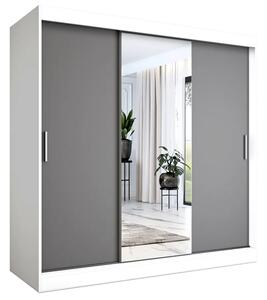 Szafa przesuwna biały + antracyt 200 cm R8-C77