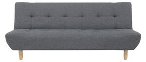 Nowoczesna sofa rozkładana tapicerowana dla 3 osób pikowana ciemnoszara Alsten Beliani