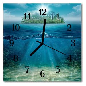 Zegar szklany kwadratowy Dno morskie