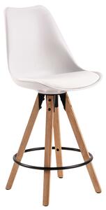 Skandynawskie krzesło barowe z oparciem Hoker Biały IWO