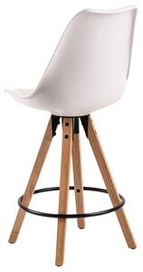 Skandynawskie krzesło barowe z oparciem Hoker Biały IWO