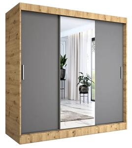 Szafa przesuwna dąb artisan + antracyt 200 cm L6-E58