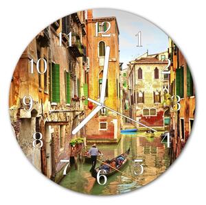 Zegar ścienny okrągły Wenecja łódź