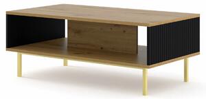 Stolik do kawy z lamelami artisan + czarny L4-B27