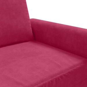 Sofa 2-osobowa, winna czerwieÅ, 140 cm, tapicerowana aksamitem