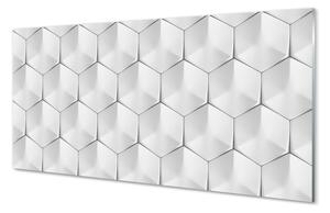Panel szklany do Kuchni Sześciokąty w 3D