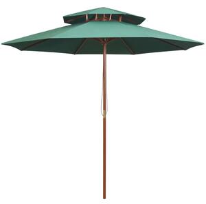 Zielony parasol do ogrodu z podwójnym daszkiem D8-G75