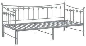 Szare rozkładane łóżko metalowe 90x200 cm H1-N77