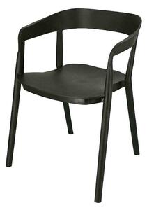 Czarne minimalistyczne krzesło z podłokietnikami M5-E88