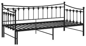 Czarne rozkładane łóżko metalowe 90x200 cm G0-T25