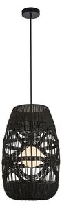 Czarna lampa wisząca z plecionym kloszem - K397 M2-L31