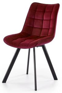 Bordowe eleganckie krzesło tapicerowane P8-F25