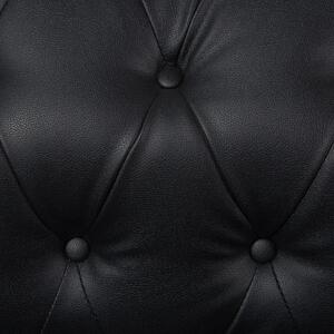 Nowoczesny duży fotel tapicerowany pikowany czarny Chesterfield Beliani