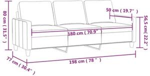 Sofa 3-osobowa, winna czerwieÅ, 180 cm, obita aksamitem