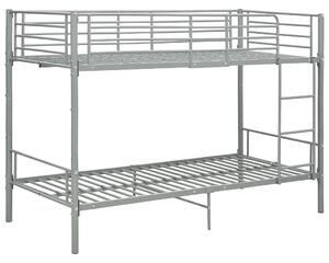 Szare metalowe łóżko piętrowe 90x200 cm F0-L49