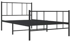 Czarne industrialne łóżko z metalu 100x200cm - Quzi