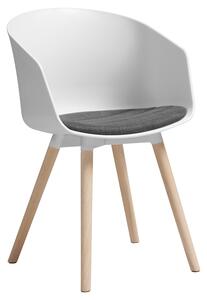 Krzesło z tworzywa Skandynawski styl Dębowe nogi Białe ELTEN
