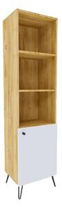 Witryna na metalowych nóżkach loft dąb craft + biały P2-W72