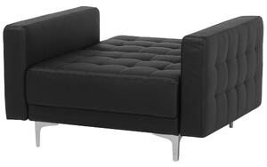 Zestaw wypoczynkowy rozkładany 5-osobowy sofa fotele ekoskóra czarny Aberdeen Beliani
