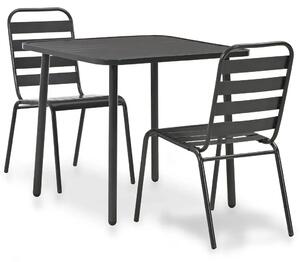 Zestaw metalowych mebli ogrodowych Ewera 2X - szary