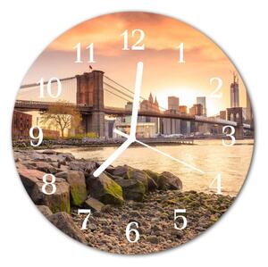 Zegar szklany okrągły Most miasto
