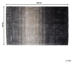 Dywan z wiskozy do salonu 140 x 200 cm efekt ombre czarno-szary Ercis Beliani