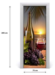 Naklejka na drzwi samoprzylepna Winogrona i wino