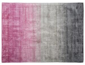 Dywan z wiskozy do salonu 160 x 230 cm efekt ombre różowo-szary Ercis Beliani