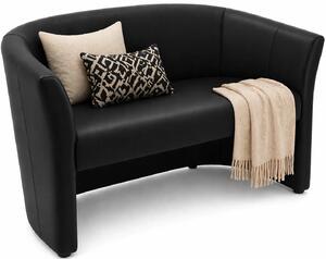 Czarna sofa dwuosobowa ekoskóra A4-S43