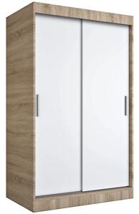 Szafa z przesuwanymi drzwiami dąb sonoma + biały 120 cm G4-C47