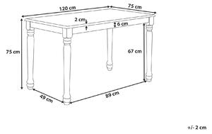 Retro stół do jadalni prostokątny drewniane nogi 120 x 75 cm biały Cary Beliani