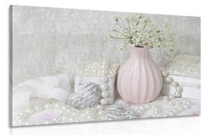 Obraz luksusowa martwa natura w stylu shabby chic