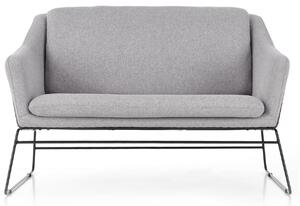 Sofa tapicerowana do salonu Skandynawska Czarny Stelaż Szary ASTOR
