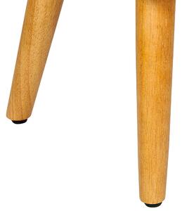 Retro stołek podnóżek boucle prostokątny drewniane nóżki biały Takoma Beliani