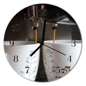 Zegar szklany okrągły Ekspres do kawy