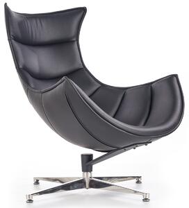 Nowoczesny fotel wypoczynkowy do salonu Eco skóra Czarny MYCTAS