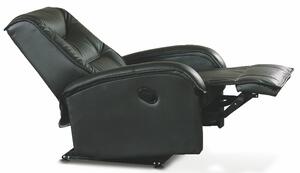 Rozkładany fotel wypoczynkowy Tapicerowany Pikowany Eco skóra Czarny THESTAR