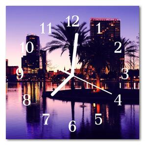 Zegar ścienny kwadrat Floryda palmy