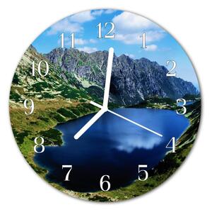 Zegar szklany okrągły Góry jezioro