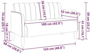 Sofa dwuosobowa Å¼Ã³Åta 109 cm aksamitna