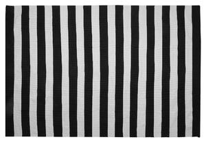 Dywan zewnętrzny czarno-biały materiał syntetyczny w paski 160 x 230 cm Tavas Beliani