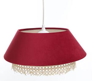 Czerwona lampa wisząca z rattanową dekoracją - 14X A347 B6-D96