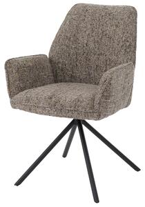 Krzesło do jadalni HWC-G67, krzesło kuchenne, obrotowe, z automatyczną regulacją wysokości, obicie z materiału chenille (410g/m²), rama w kolorze czarnym lub brązowym